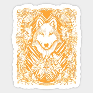 Darkness Pierce Wolf Orange Color Sticker